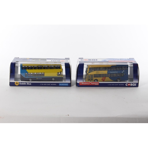 374 - 2 boxed Corgi model buses.