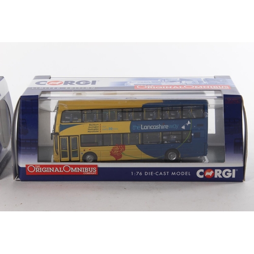 374 - 2 boxed Corgi model buses.