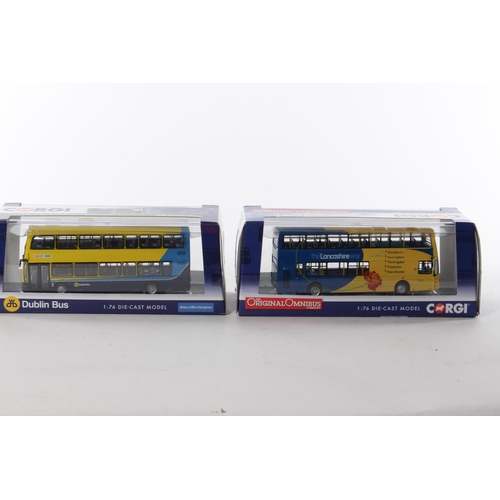 374 - 2 boxed Corgi model buses.