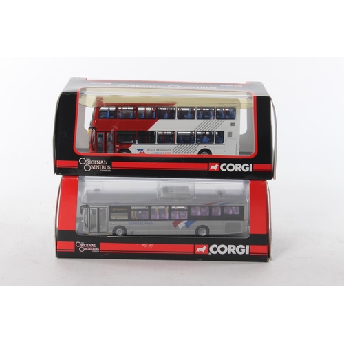 380 - 2 boxed Corgi model buses.