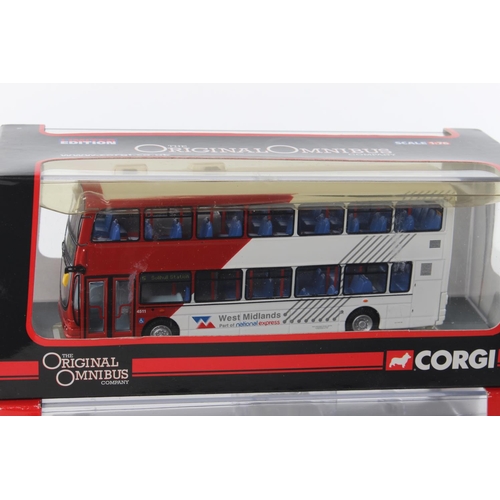 380 - 2 boxed Corgi model buses.