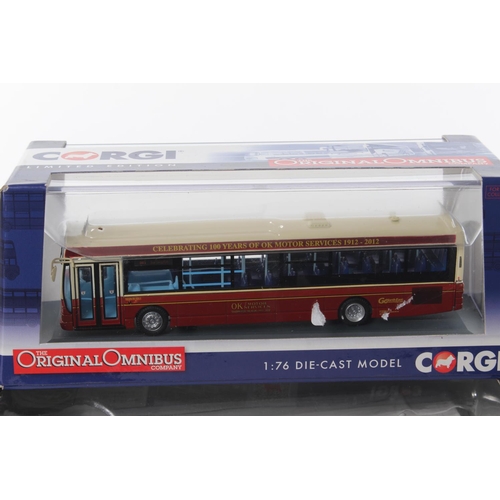 383 - 2 boxed Corgi model buses.