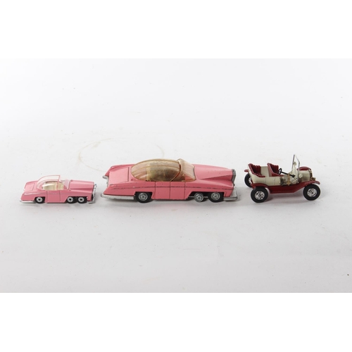 389 - 3 vintage diecast cars, to include 2 Thunderbird Fab 1'S.