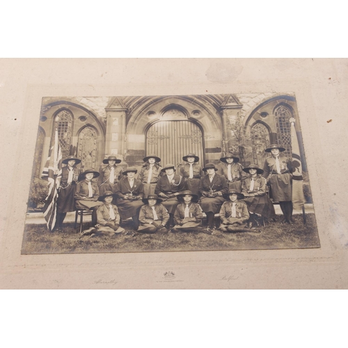 471 - A vintage/ antique photographic print of a Girls Scout troupe.