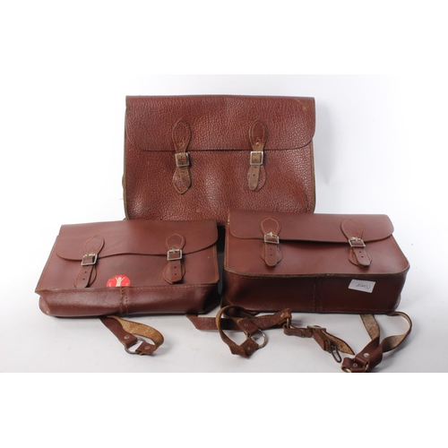 489 - 3 leather satchels.