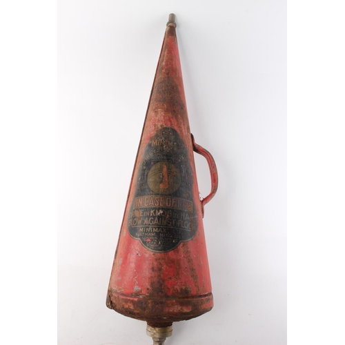 490 - A vintage cone fire extinguisher.