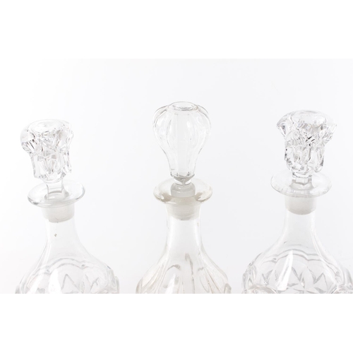 495 - 3 antique glass decanters.