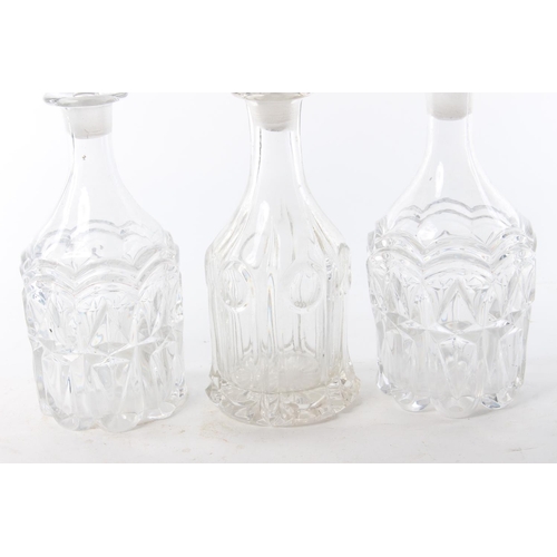 495 - 3 antique glass decanters.