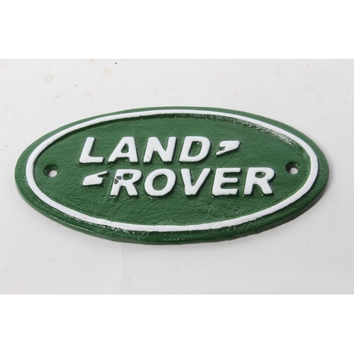 502 - A cast iron Land Rover plaque.