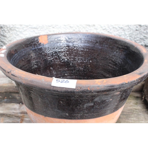 526 - An antique dairy crock.