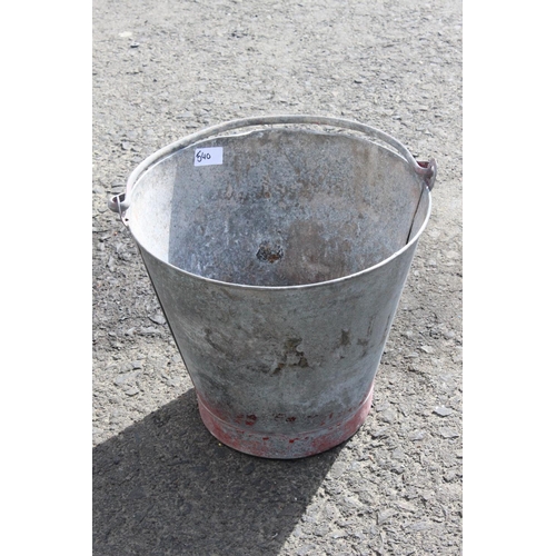 540 - A vintage galvanised bucket (holes drilled to base)