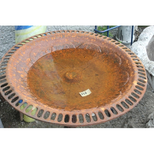 558 - A cast iron bird bath.