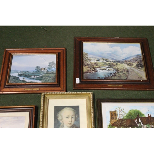 312 - An assortment of various framed prints.