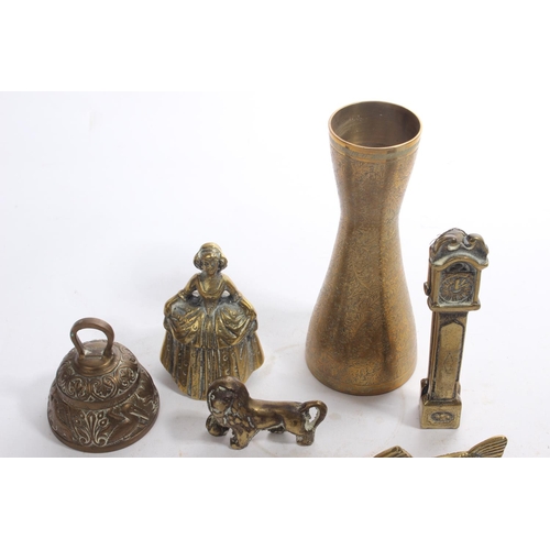 19 - An assortment of decorative brassware items.