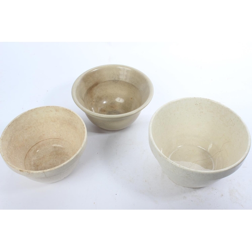 45 - 3 antique pudding bowls.