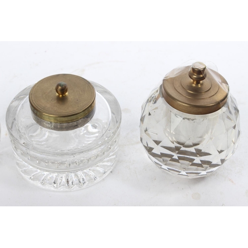 50 - A collection of 4 antique inkwells.