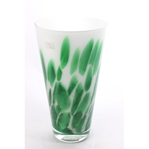 64 - A large decorative glass vase, measuring 30cm tall.