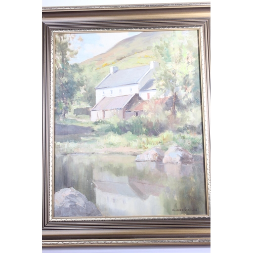 87 - A fabulous framed oil painting by Irish artist Maurice C Wilks, measuring 21