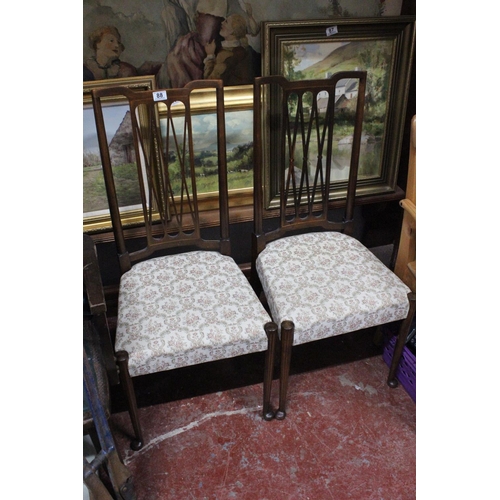 88 - A pair of decorative antique occasional chairs with decorative splats.