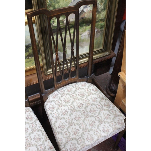 88 - A pair of decorative antique occasional chairs with decorative splats.