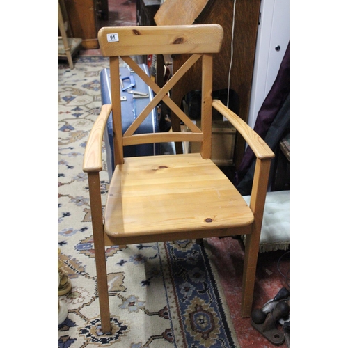 94 - A wooden carver chair.