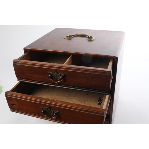 519 - A large Edwardian 4 drawer filing cabinet/ storage box, with key.