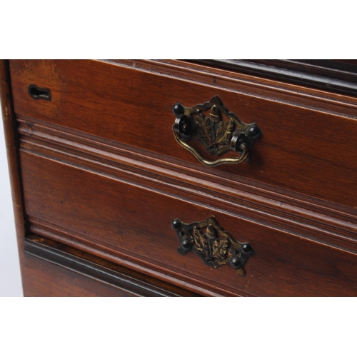 519 - A large Edwardian 4 drawer filing cabinet/ storage box, with key.