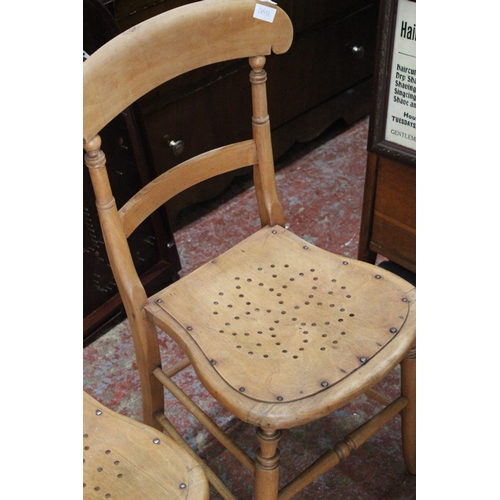 521 - A pair of antique occasional pine chairs.