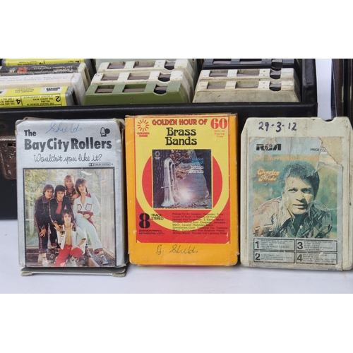 541 - A collection of vintage 8 track cassette tapes to include Donny & Marie Osmond, The Bay City Rollers... 