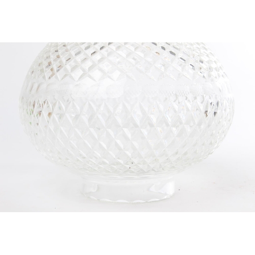 555 - A large Waterford Crystal glass shade (not stamped and includes paper flaw in glass). Measuring 24cm... 