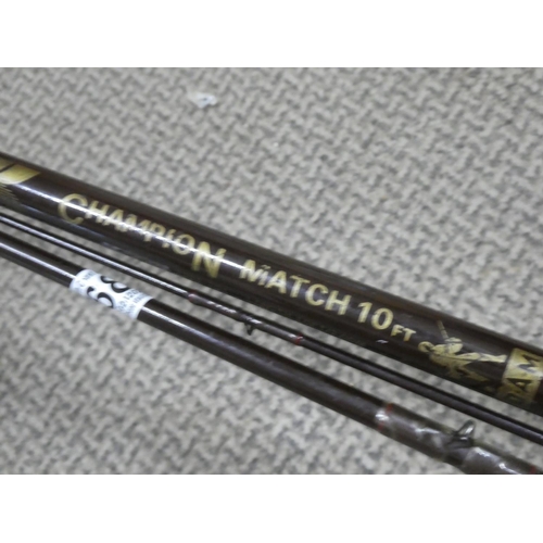 A D.A.M Champion Match 10 ft fishing rod with Shakespeare Ouo 2019 050 fishing  reel.