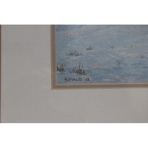 380 - A framed oil painting 'Winter in Portballintrae' signed by local artist S MacDonald.