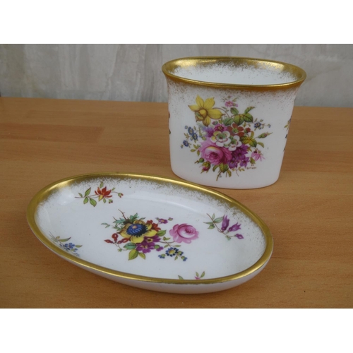 475 - A Hammersley bone china 'Lady Patricia' miniature vase and dish.