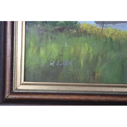 504 - A framed oil painting signed M Collitt.