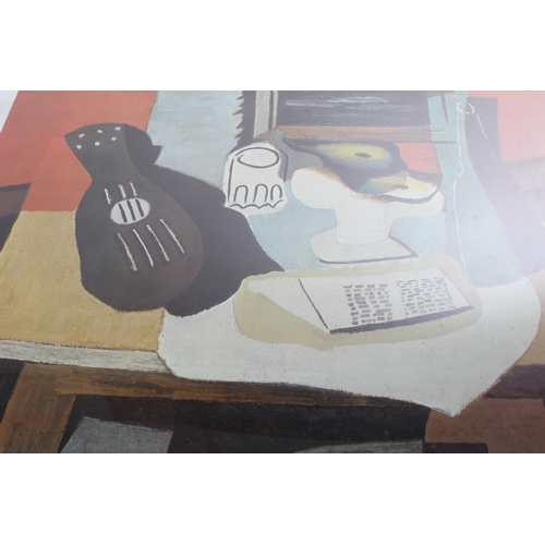 604 - A framed Pablo Picasso print, 'Guitar, Glass and Dish with Fruit, published by Shorewood Reproductio... 