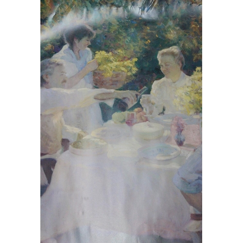 613 - A large print, 'First Picnic', signed by artist Don Hatfield.