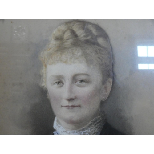 683 - A stunning gilt framed portrait of lady Hezlet, dated 1882.