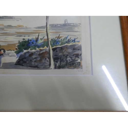 728 - A 1960s watercolour of Malta, dated and signed by artist.