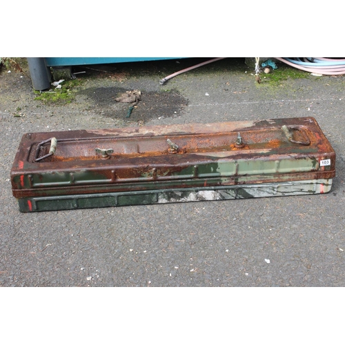 103 - A large galvanised military trunk.