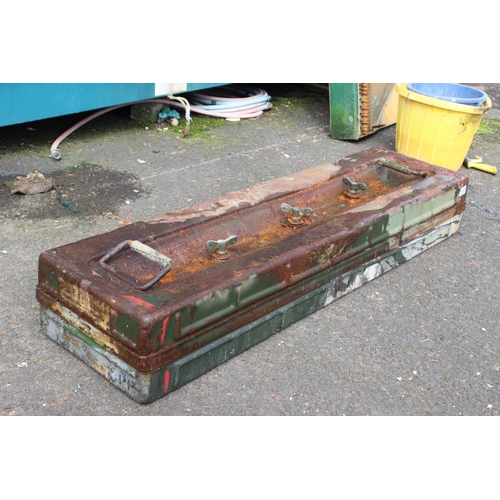 103 - A large galvanised military trunk.