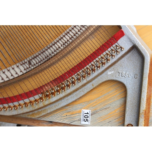 105 - An antique Zimmermann Union piano harp/ frame.