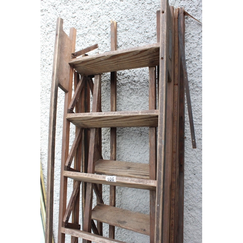 106 - Two wooden ladders.