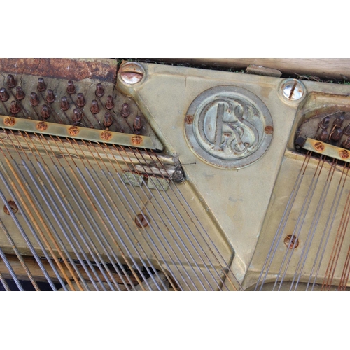 115 - An antique George Rodgers & Sons, London piano frame/ harp.