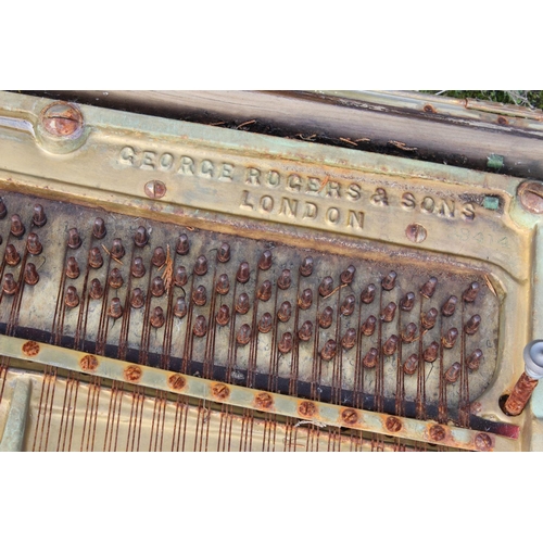 115 - An antique George Rodgers & Sons, London piano frame/ harp.