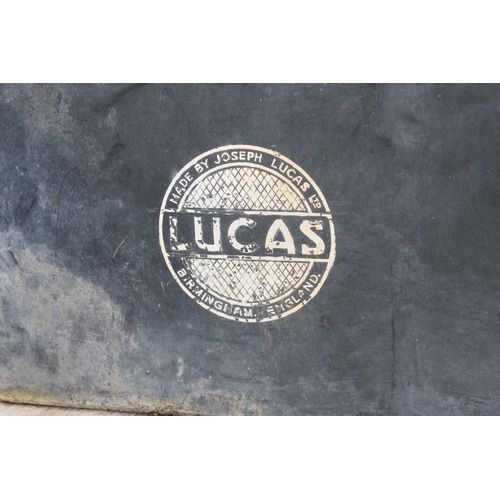 20 - 2 vintage Lucas batteries.