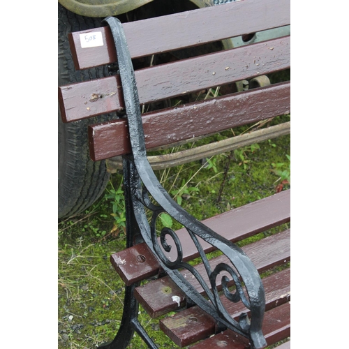 4 - A garden bench with cast iron ends.