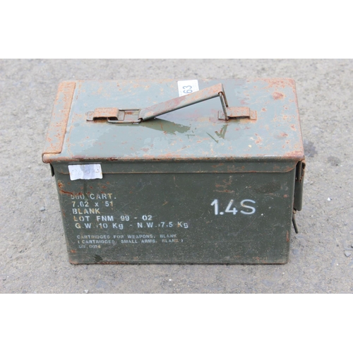 63 - A small military ammunition crate.