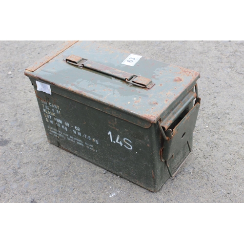 63 - A small military ammunition crate.