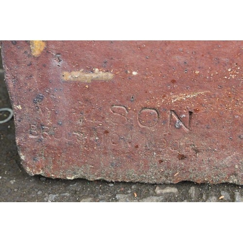 74 - An antique Belfast style clay sink, measuring 70cm x 39cm.