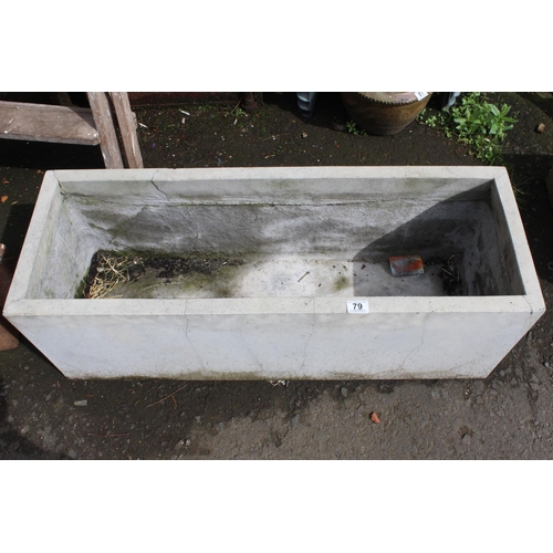 79 - A concrete rectangular planter, measuring 40